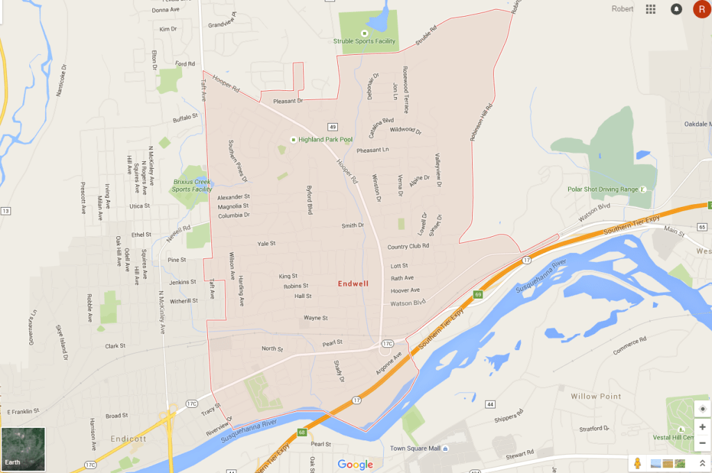 Endwell- New-York-Map-13762